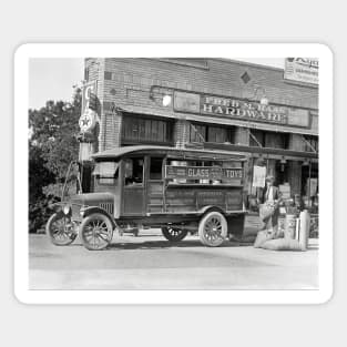 Hardware Store Delivery Truck, 1924. Vintage Photo Magnet